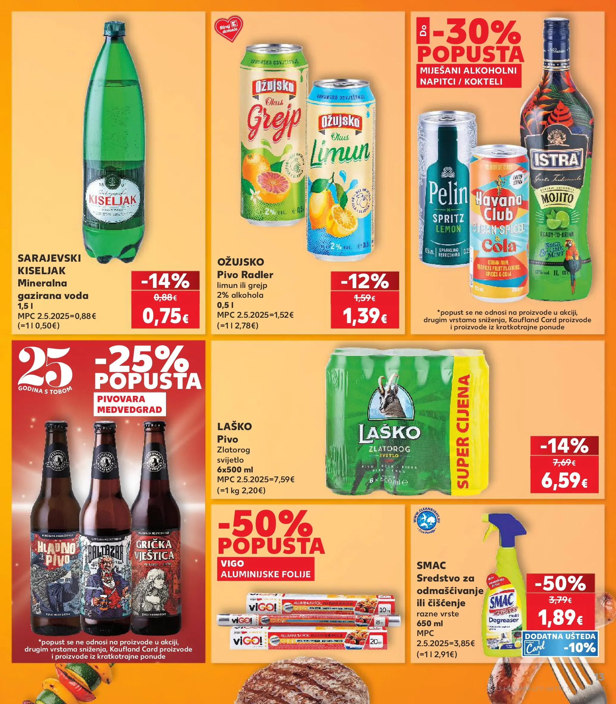 Kaufland - Kaufland katalog do 05.05.2026 novi od 28.04.2026 na listanje > letak digitalni | Stranica: 13 | Proizvodi: Kokteli, Pivo, Grejp, Ožujsko