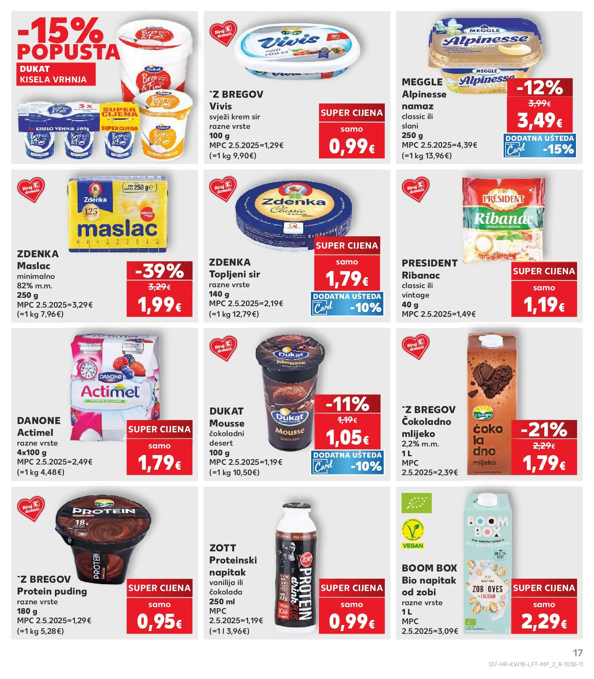 Kaufland - Kaufland katalog do 05.05.2026 novi od 28.04.2026 na listanje > letak digitalni | Stranica: 17 | Proizvodi: Krem sir, Protein puding, Mlijeko, Namaz