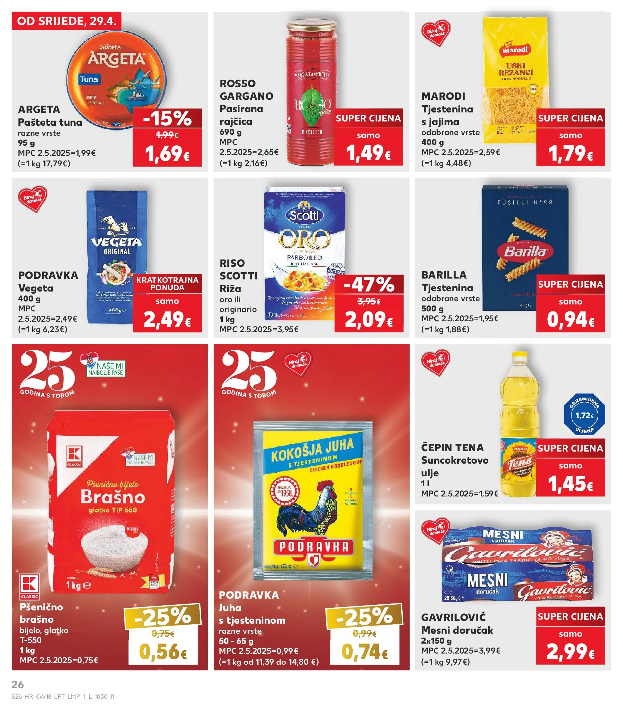 Kaufland - Kaufland katalog do 05.05.2026 novi od 28.04.2026 na listanje > letak digitalni | Stranica: 26 | Proizvodi: Ulje, Riža, Rezanci, Noodle