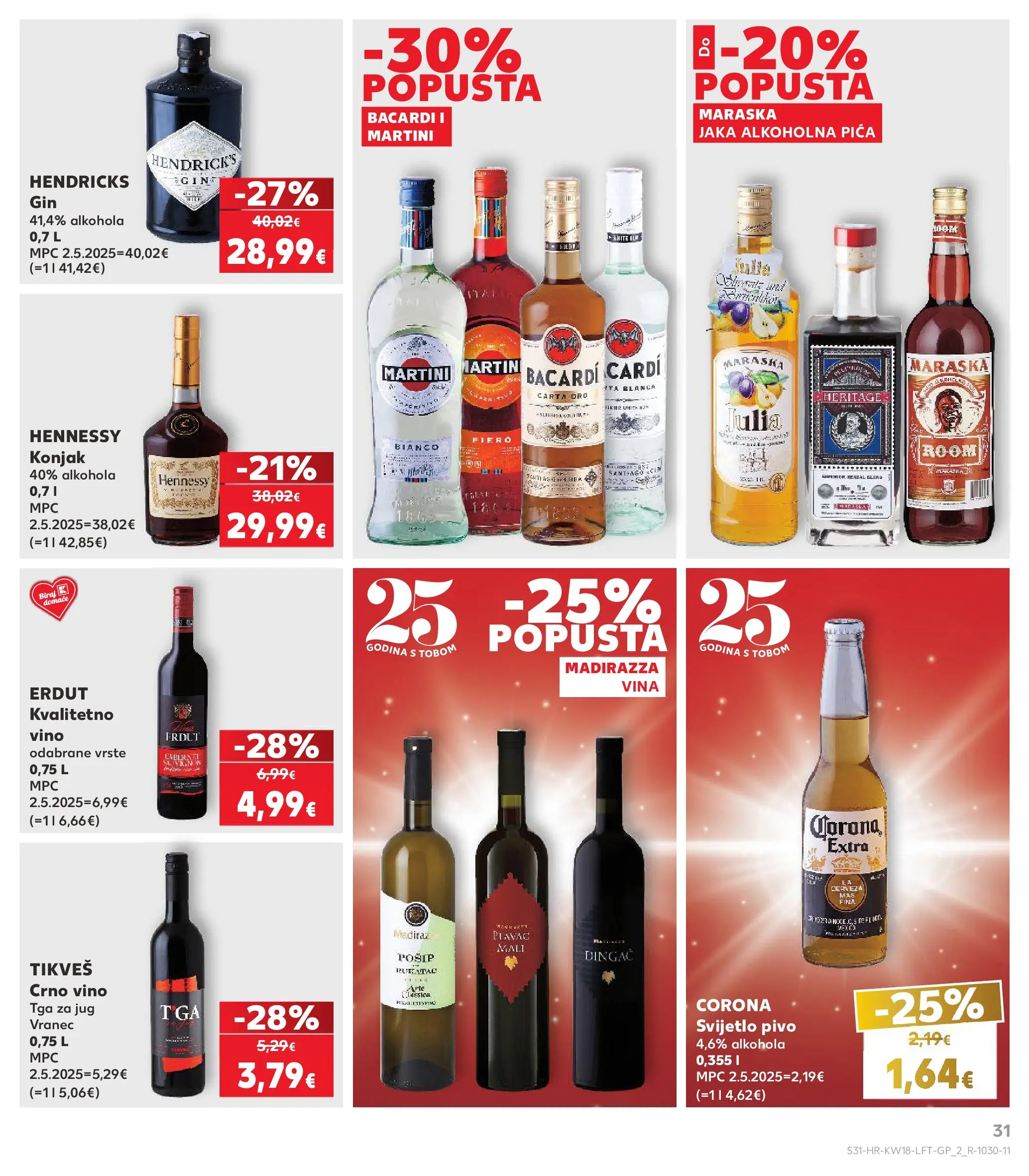 Kaufland - Kaufland katalog do 05.05.2026 novi od 28.04.2026 na listanje > letak digitalni | Stranica: 31 | Proizvodi: Konjak, Gin, Pivo, Crno vino