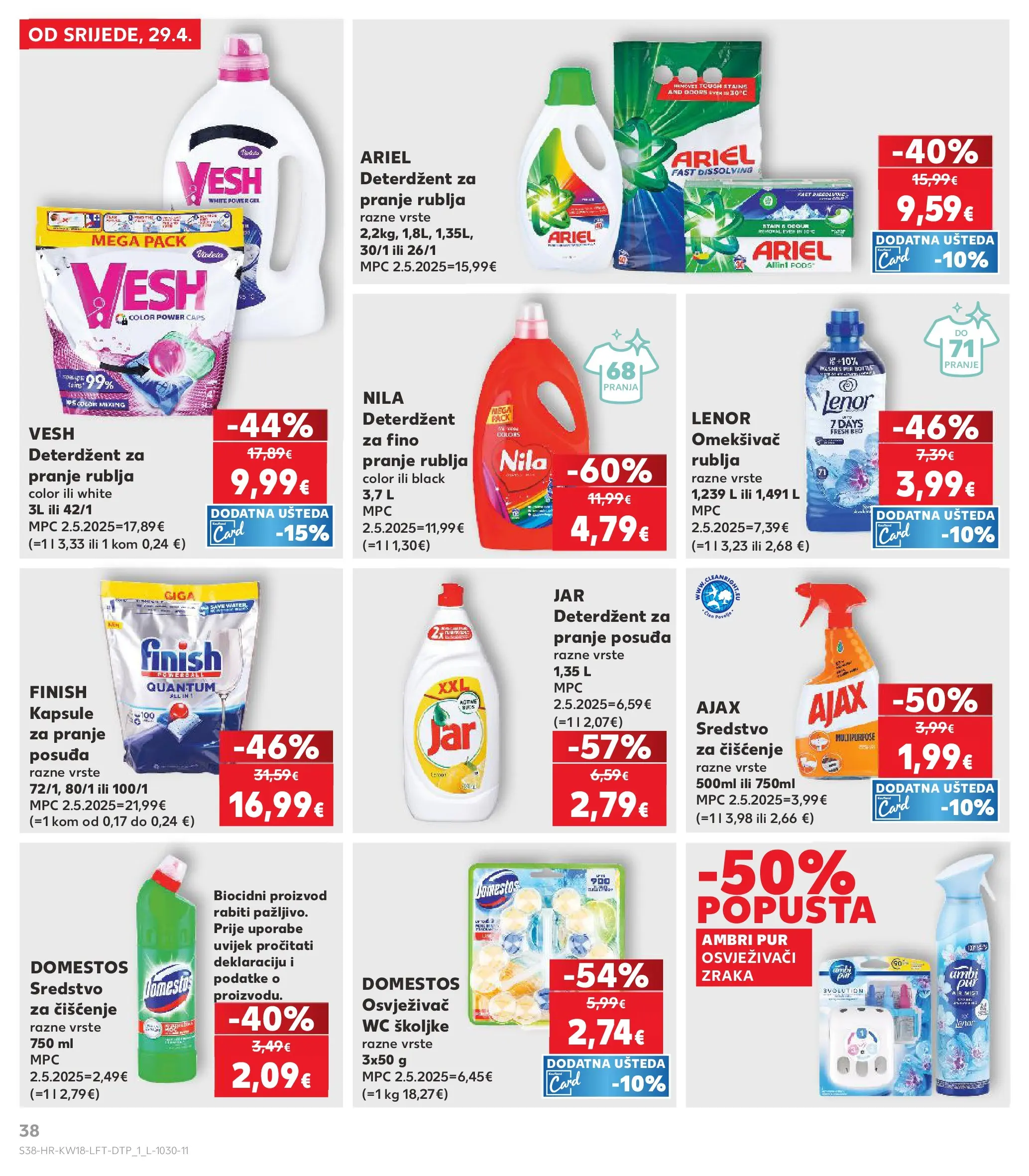 Kaufland - Kaufland katalog do 05.05.2026 novi od 28.04.2026 na listanje > letak digitalni | Stranica: 38 | Proizvodi: Deterdžent za pranje rublja, Omekšivač, Finish, Violeta