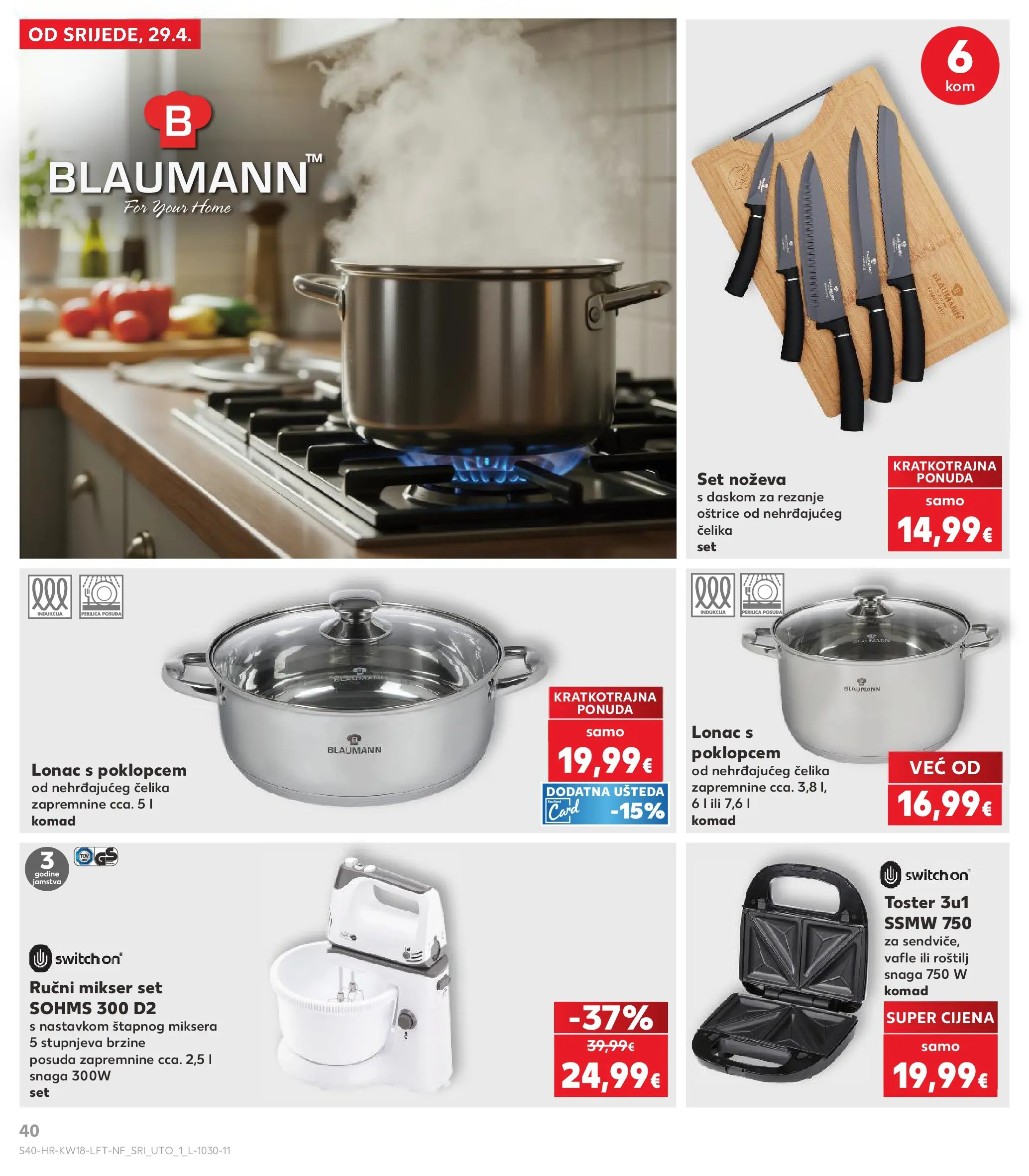 Kaufland - Kaufland katalog do 05.05.2026 novi od 28.04.2026 na listanje > letak digitalni | Stranica: 40 | Proizvodi: Roštilj, Mikser, Toster, Perilica posuđa