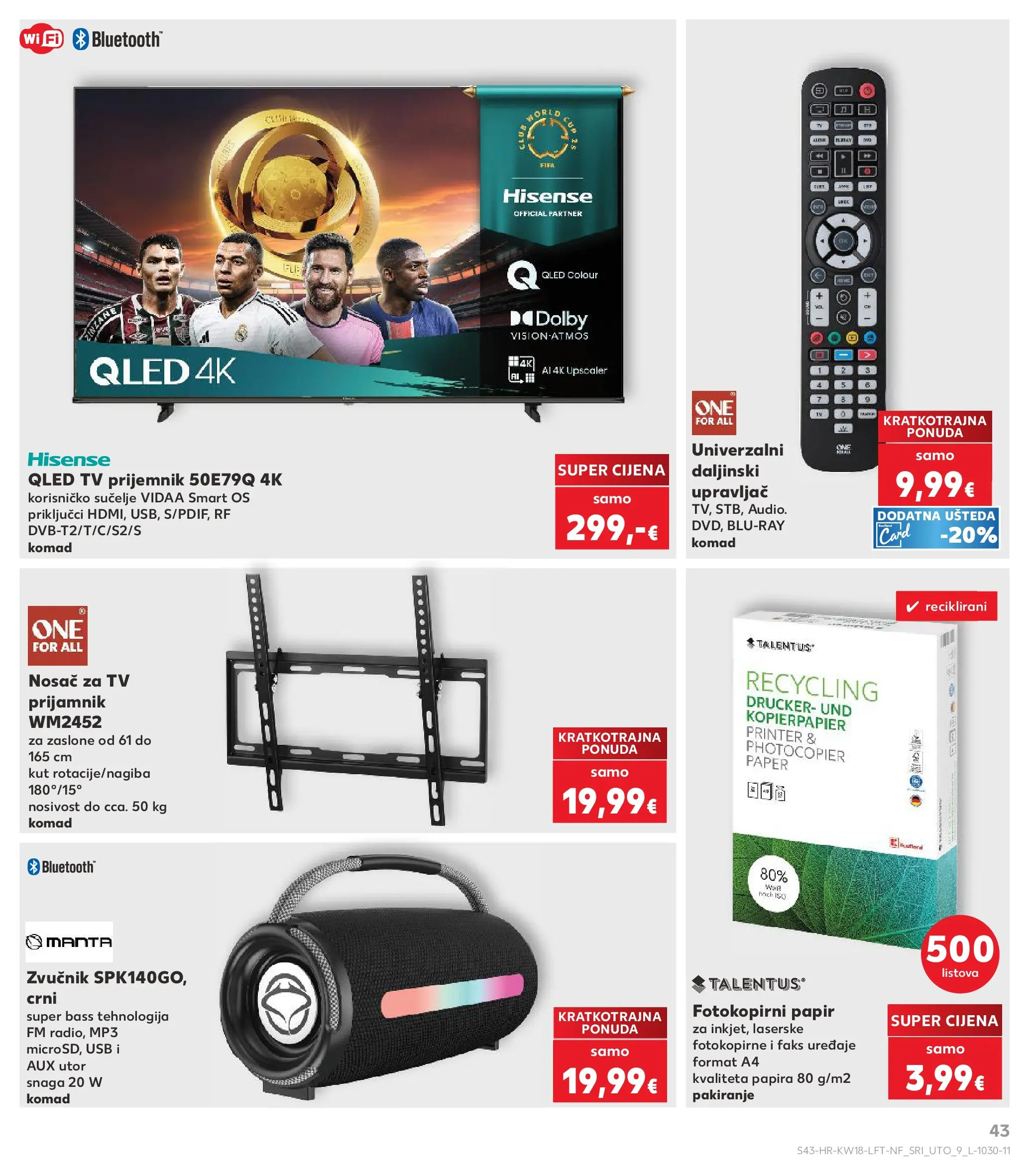 Kaufland - Kaufland katalog do 05.05.2026 novi od 28.04.2026 na listanje > letak digitalni | Stranica: 43 | Proizvodi: Printer, Tv, MP3, USB