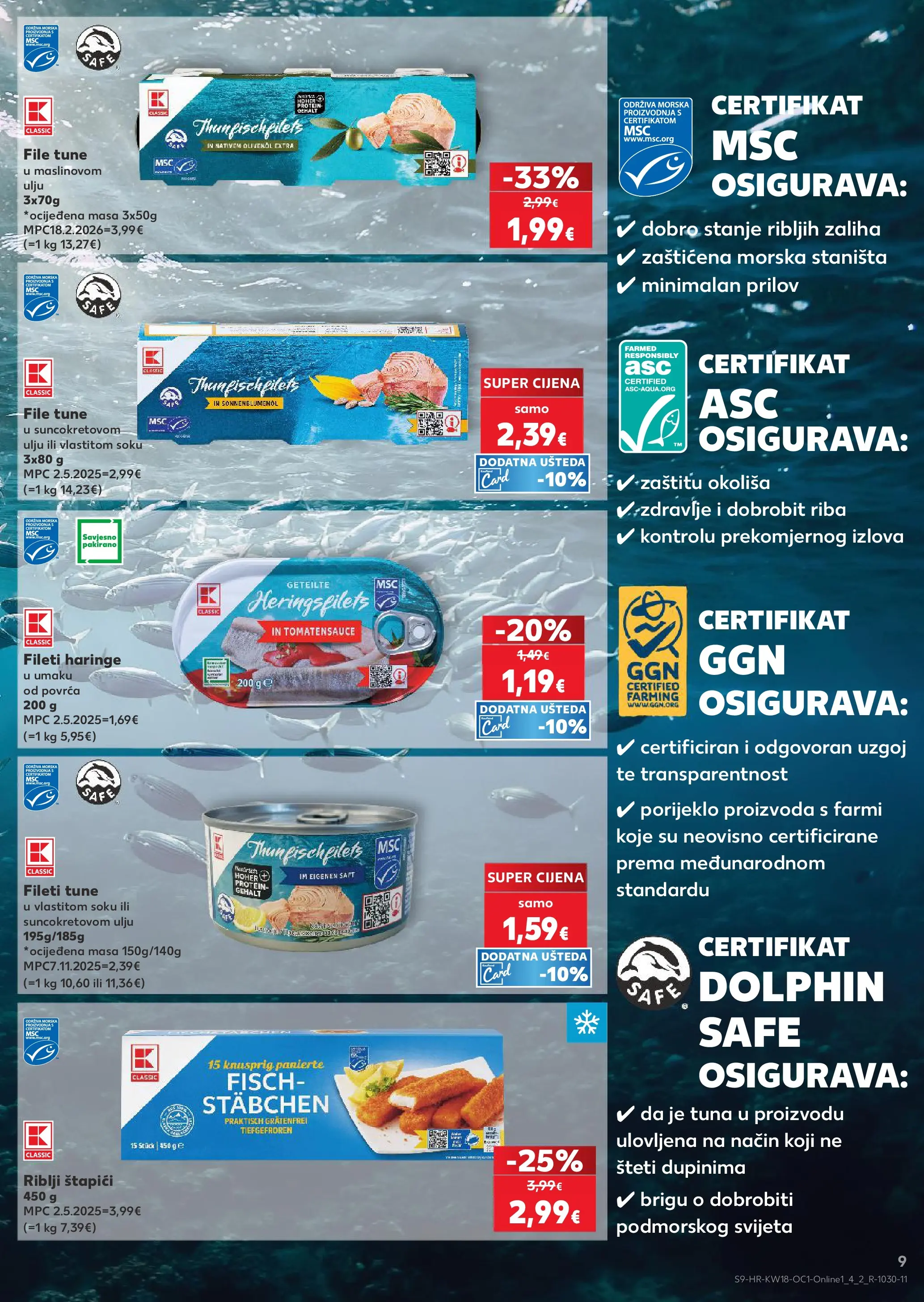 Kaufland - Kaufland katalog do 05.05.2026 novi od 28.04.2026 na listanje > letak digitalni | Stranica: 9 | Proizvodi: Riblji štapići, Riba, Štapići, Tuna