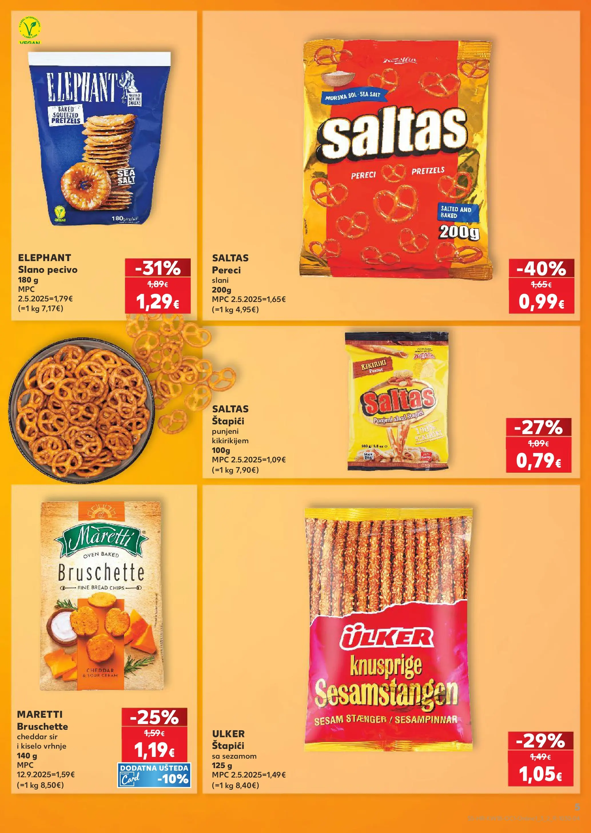 Kaufland - Kaufland katalog do 05.05.2026 novi od 28.04.2026 na listanje > letak digitalni | Stranica: 5 | Proizvodi: Kiselo vrhnje, Kikiriki, Pecivo, Pereci