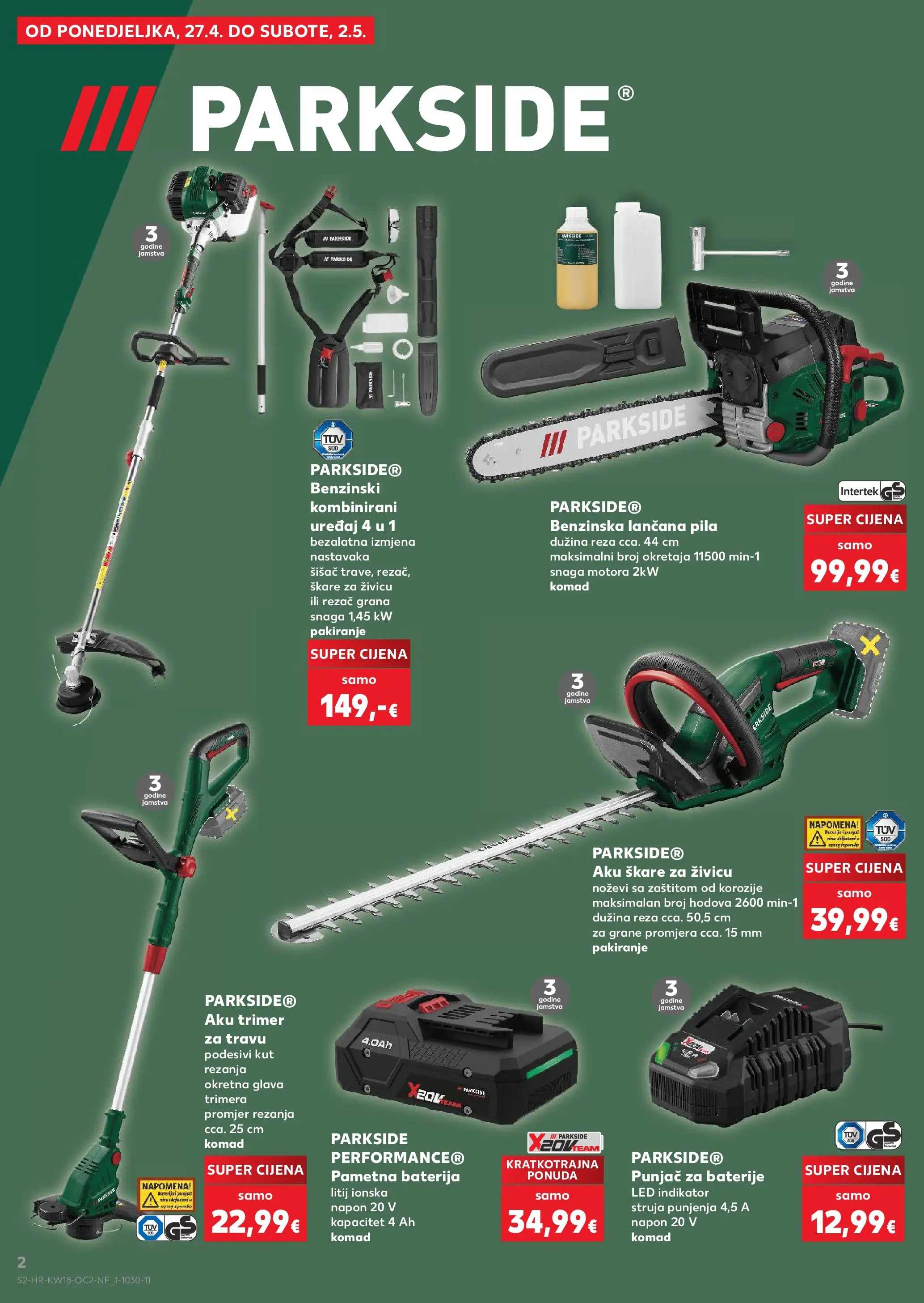 Kaufland - Kaufland katalog do 05.05.2026 novi od 28.04.2026 na listanje > letak digitalni | Stranica: 2 | Proizvodi: Aku trimer, Baterije, Trimer, Parkside