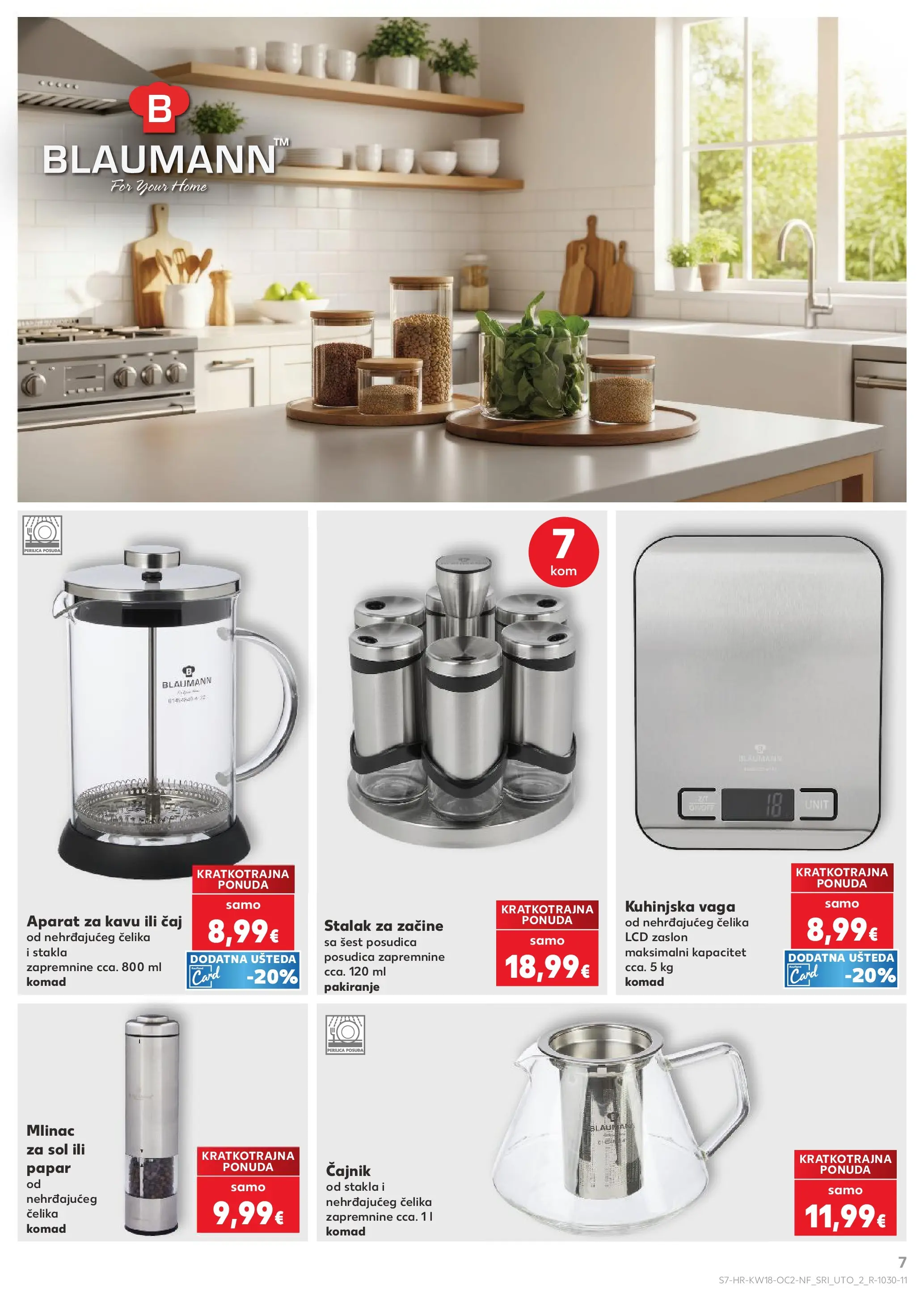 Kaufland - Kaufland katalog do 05.05.2026 novi od 28.04.2026 na listanje > letak digitalni | Stranica: 7 | Proizvodi: Perilica posuđa, Kuhinjska vaga, Čaj, Sol