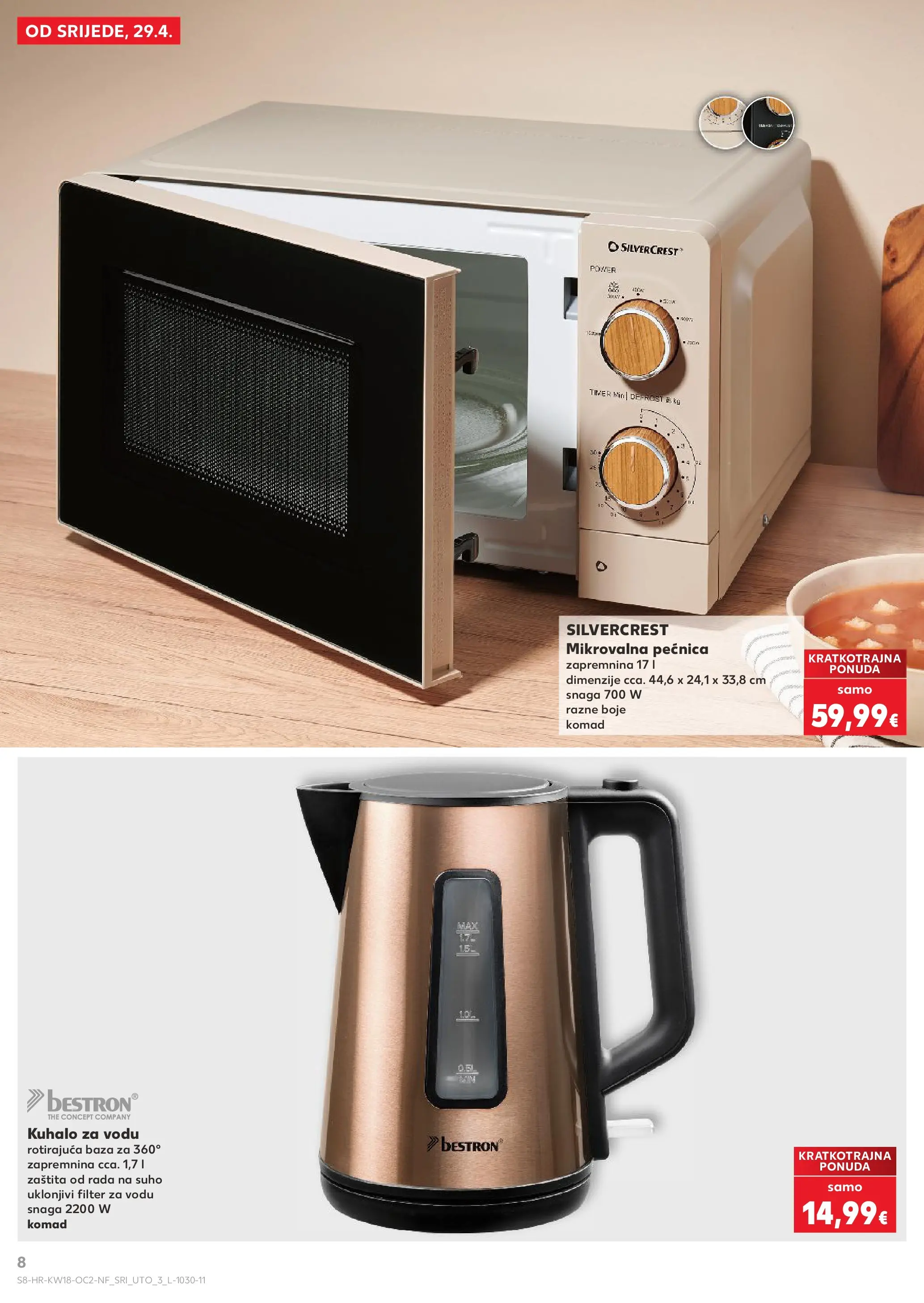 Kaufland - Kaufland katalog do 05.05.2026 novi od 28.04.2026 na listanje > letak digitalni | Stranica: 8 | Proizvodi: Kuhalo za vodu, Pećnica, Mikrovalna pećnica