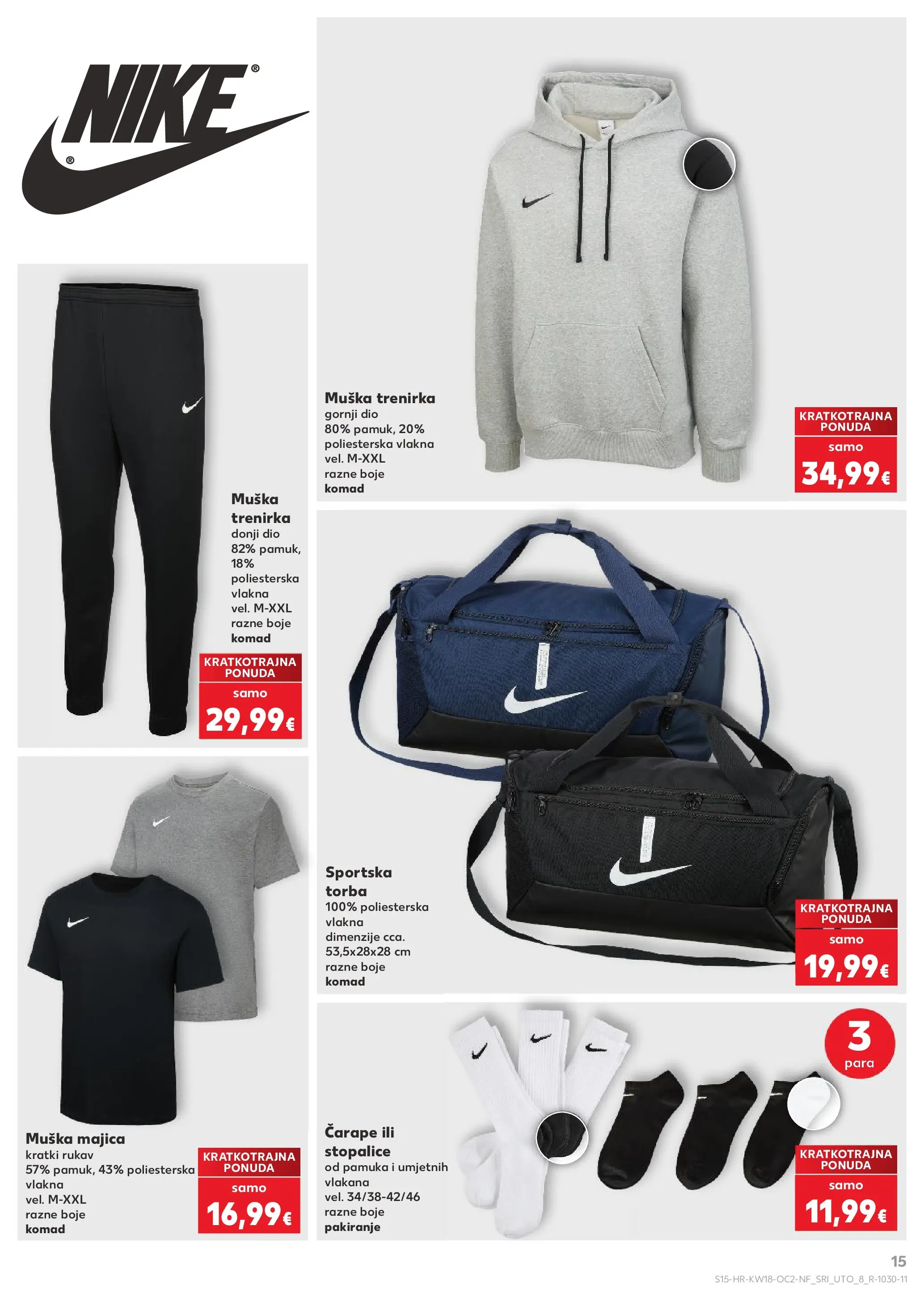 Kaufland - Kaufland katalog do 05.05.2026 novi od 28.04.2026 na listanje > letak digitalni | Stranica: 15 | Proizvodi: Majica, Čarape, Torba, Trenirka