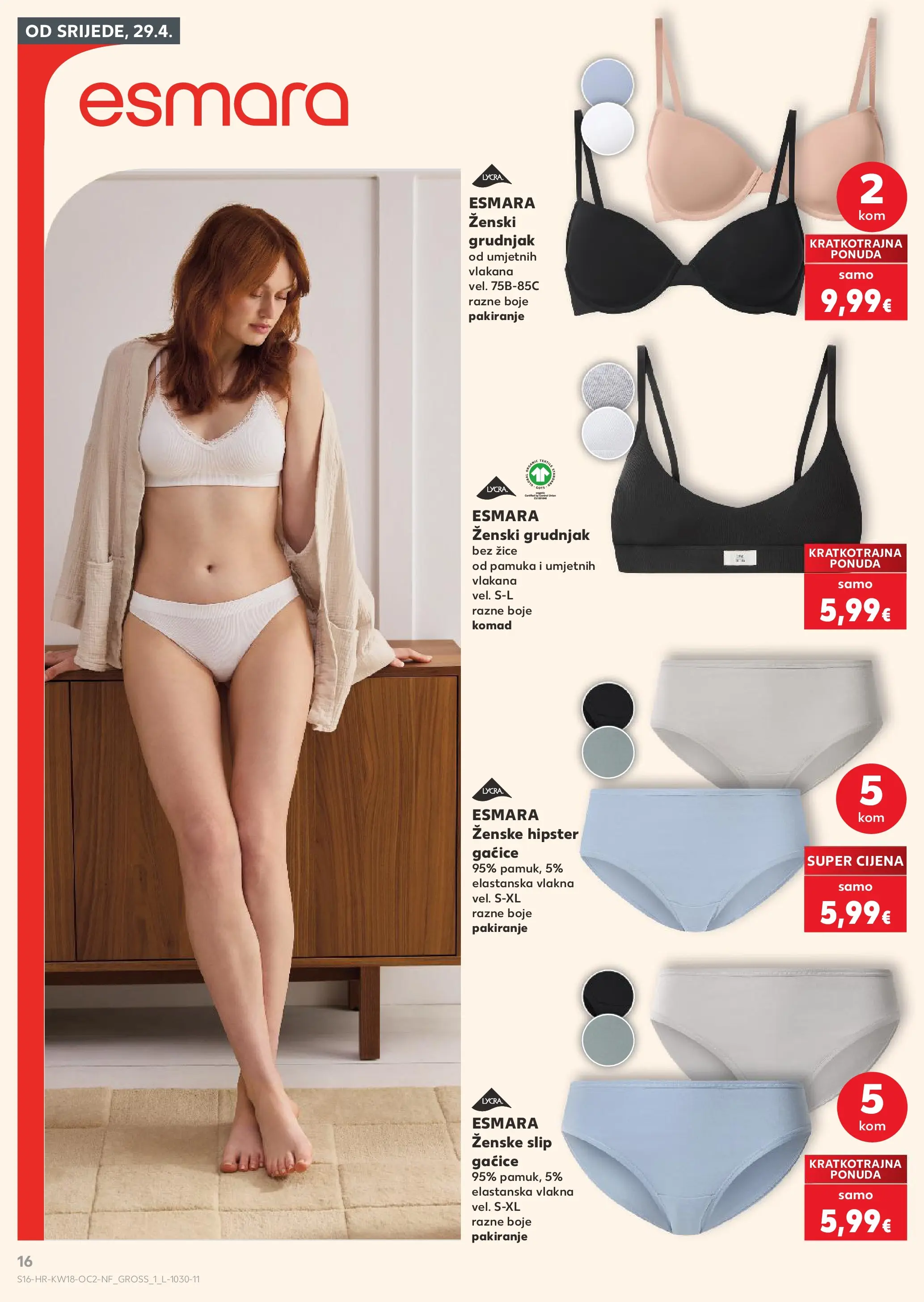 Kaufland - Kaufland katalog do 05.05.2026 novi od 28.04.2026 na listanje > letak digitalni | Stranica: 16 | Proizvodi: Gaćice, Grudnjak