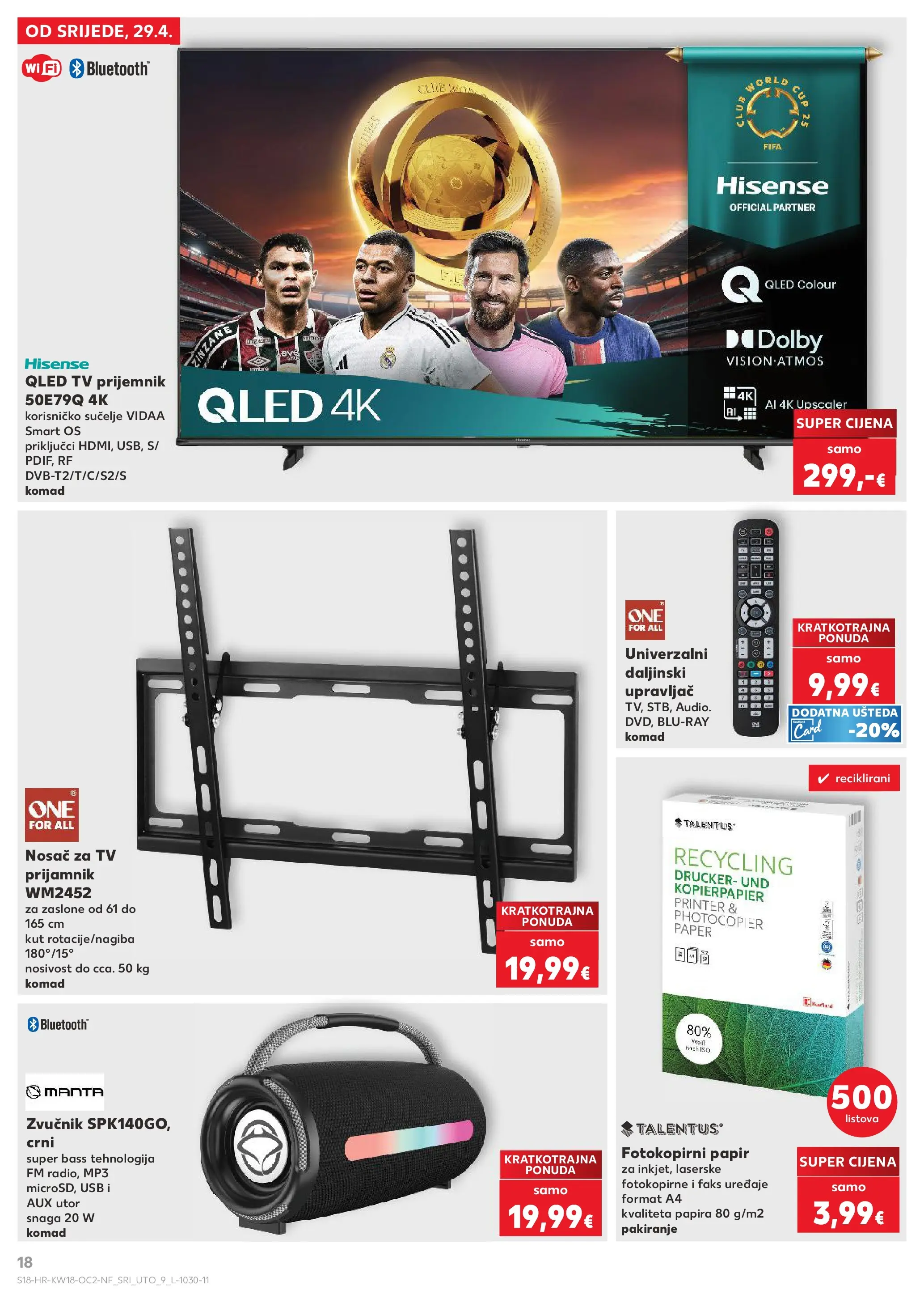 Kaufland - Kaufland katalog do 05.05.2026 novi od 28.04.2026 na listanje > letak digitalni | Stranica: 18 | Proizvodi: Faks, Printer, MP3, Zvučnik