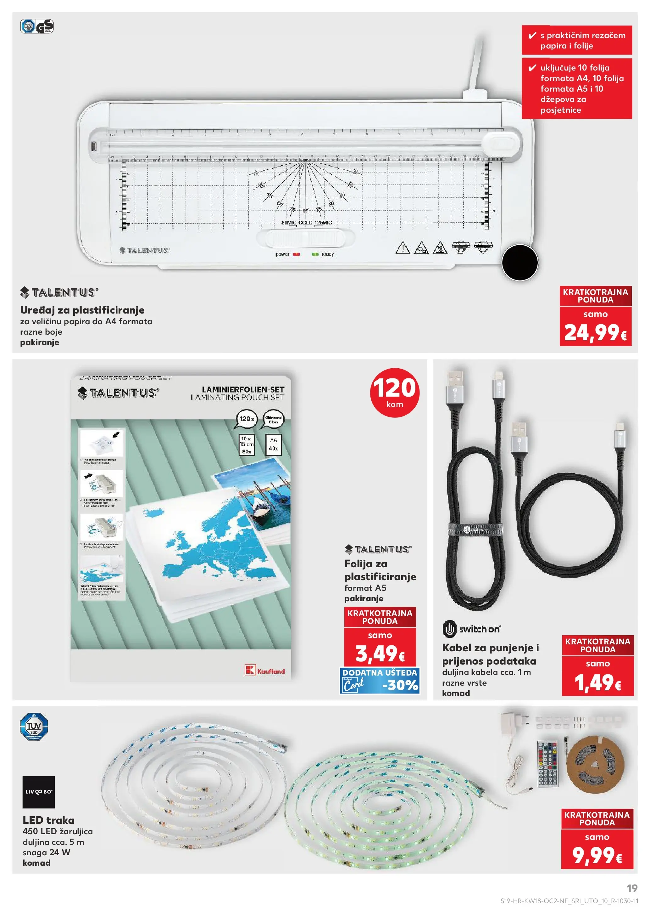 Kaufland - Kaufland katalog do 05.05.2026 novi od 28.04.2026 na listanje > letak digitalni | Stranica: 19 | Proizvodi: Kabel, Laminator