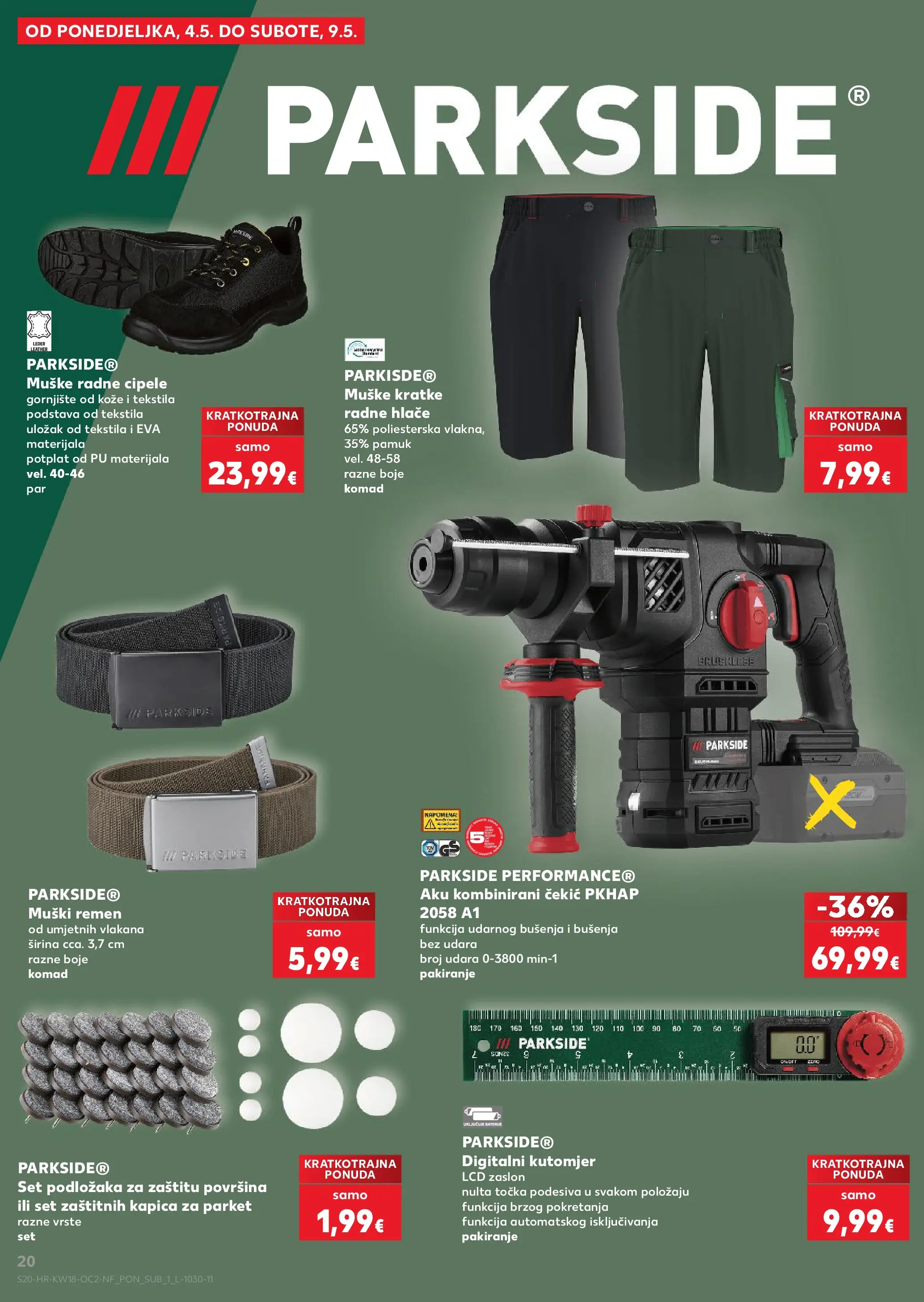 Kaufland - Kaufland katalog do 05.05.2026 novi od 28.04.2026 na listanje > letak digitalni | Stranica: 20 | Proizvodi: Hlače, Parkside