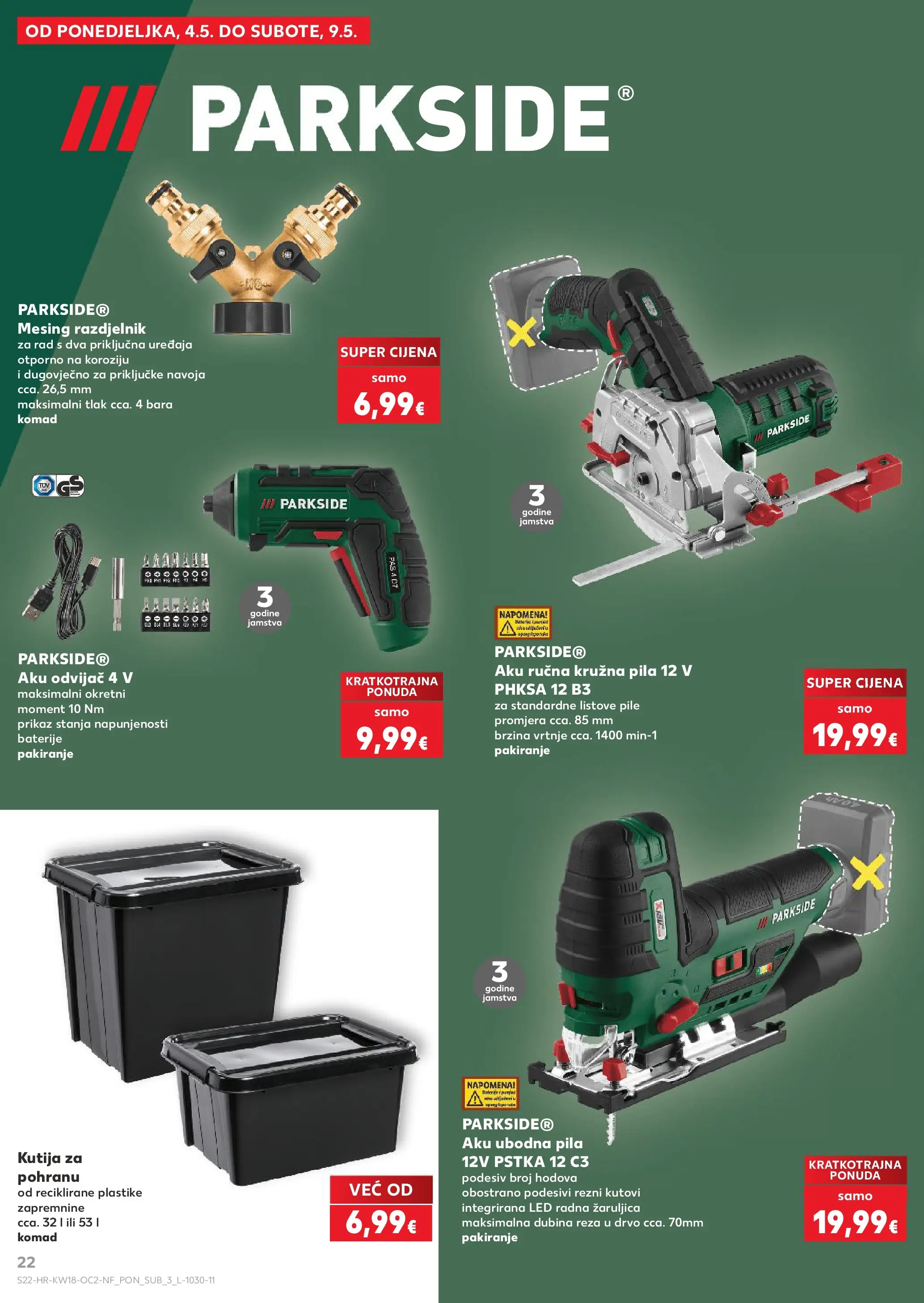 Kaufland - Kaufland katalog do 05.05.2026 novi od 28.04.2026 na listanje > letak digitalni | Stranica: 22 | Proizvodi: Ubodna pila, Kutija, Baterije, Pila