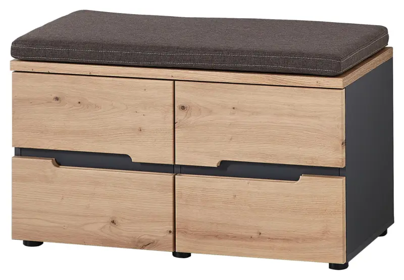 Garderobenbank Memphis in Eiche/Graphitfarben