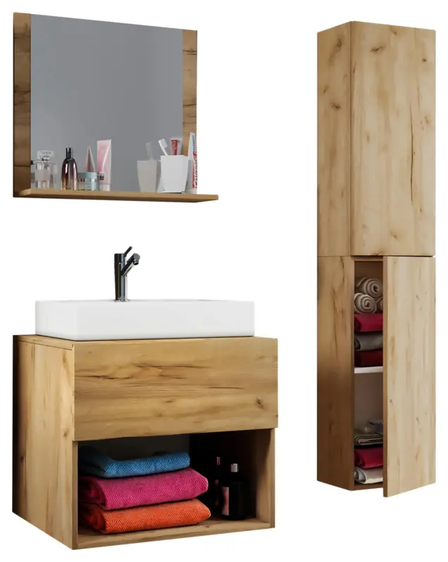 Badezimmer Lendas 4-tlg. ca. 93 cm Honigeiche