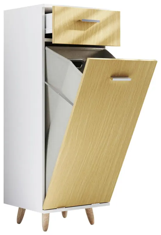 W&auml;scheschrank Landos S ca.40x107x35cm Wei&szlig;/Honigeiche