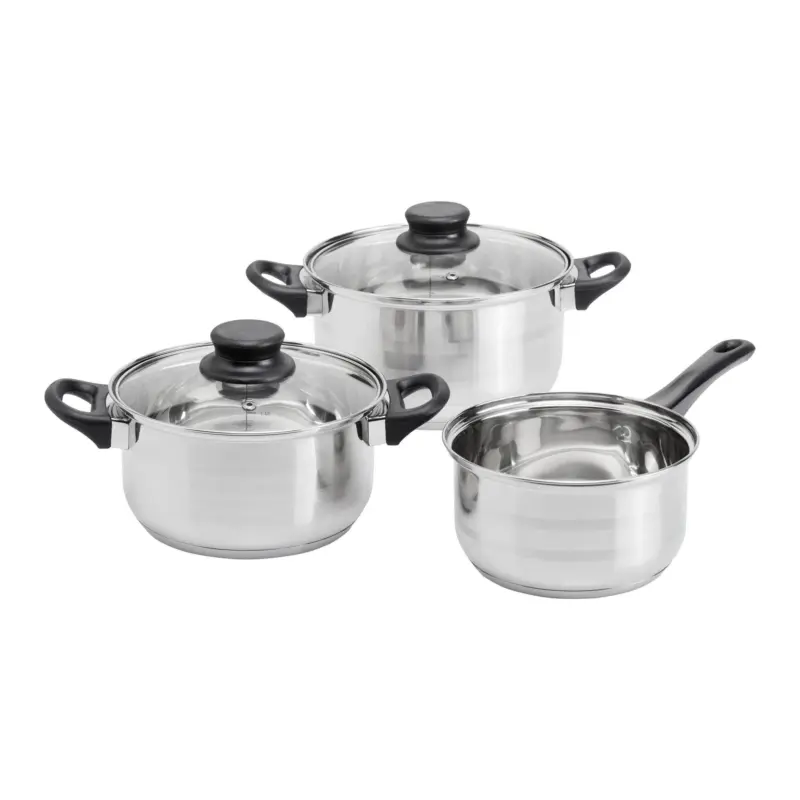 Kochtopfset Berta Edelstahlfarben, 5-teilig