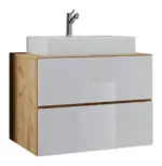 m&ouml;max Dornbirn - Ihr Trendm&ouml;belhaus in Dornbirn Waschtischkombi Lendas 2-tlg. ca. 60 cm Wei&szlig;/Honigeiche