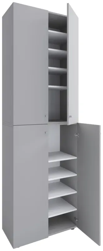 Schuhschrank LONA Grau ca. 70x220x40 cm