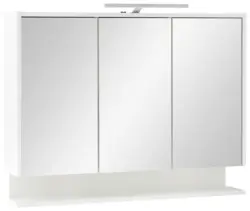 Spiegelschrank Flag Wei&szlig; mit LED 3-t&uuml;rig