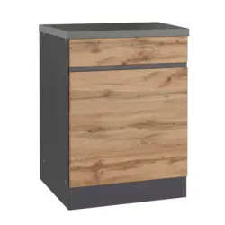 K&uuml;chenunterschrank Turin ca. 60x86 cm Graphit/Eiche