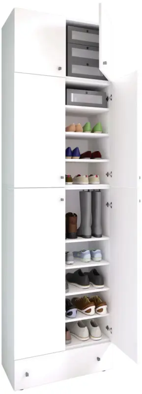 Schuhschrank Lona XXL ca.70x240x39cm Wei&szlig;