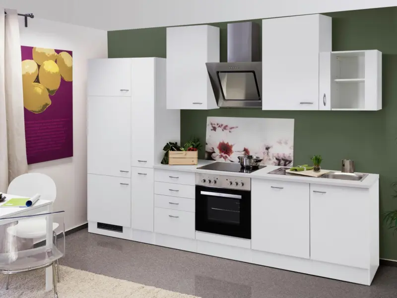 K&uuml;chenblock Wito mit Ger&auml;ten ca. 310 cm Wei&szlig;