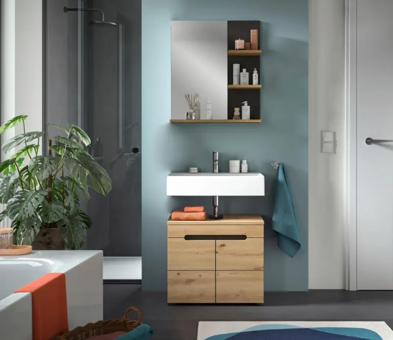 Badezimmer Canu 2-tlg. ca. 63 cm Eiche/Grau