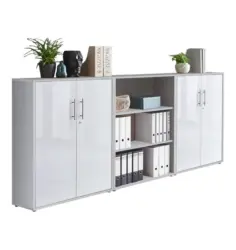 Aktenschrank Office Edition Sw Set 9 Grau/Wei&szlig;