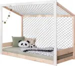 m&ouml;max Dornbirn - Ihr Trendm&ouml;belhaus in Dornbirn Bodenbett Holz Fu&szlig;ball ca. 90x200 cm Wei&szlig;/Kiefer