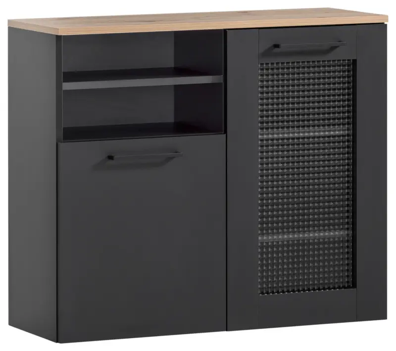 Unterschrank Malte Schwarz/Eiche Artisan