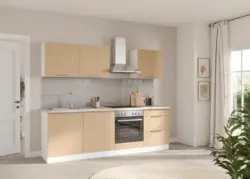 K&uuml;chenleerblock Glasgow o. Ger&auml;te Wei&szlig;/Eichefarben