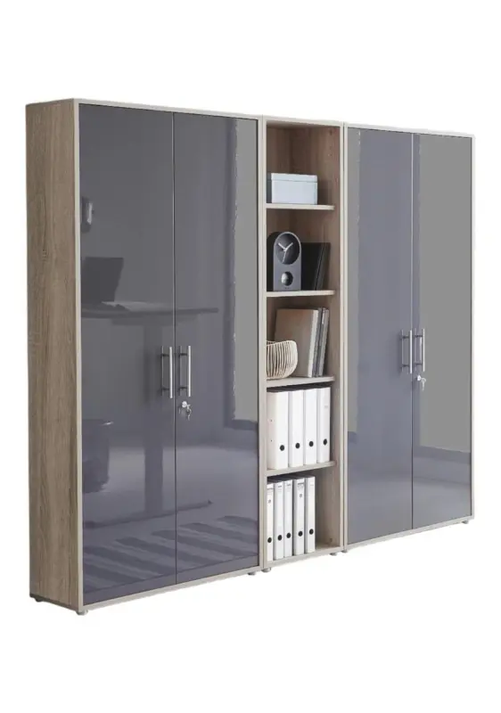 Aktenschrank Office Edition Sw Set 10 Eiche/Anthrazit