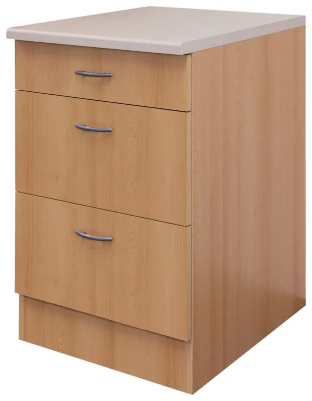 Schubkastenunterschrank Nano ca. 60x89x60 cm Buchefarben