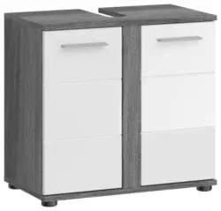 Waschbeckenunterschrank Blake Rauchsilber/Wei&szlig;