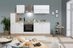 K&uuml;chenblock Merle mit Ger&auml;ten ca. 240 cm Wei&szlig;