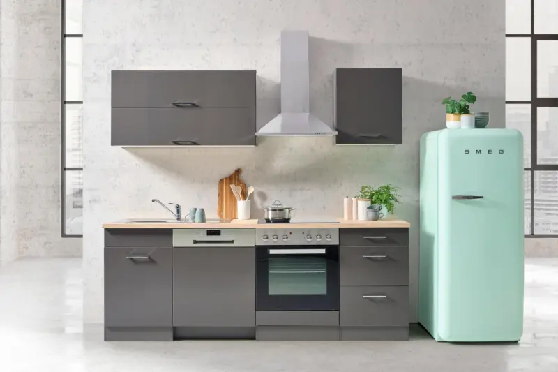 K&uuml;chenblock Mailand Anthrazit inkl. E-Ger&auml;te