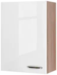 K&uuml;chenoberschrank Wei&szlig; Hochglanz/Eiche