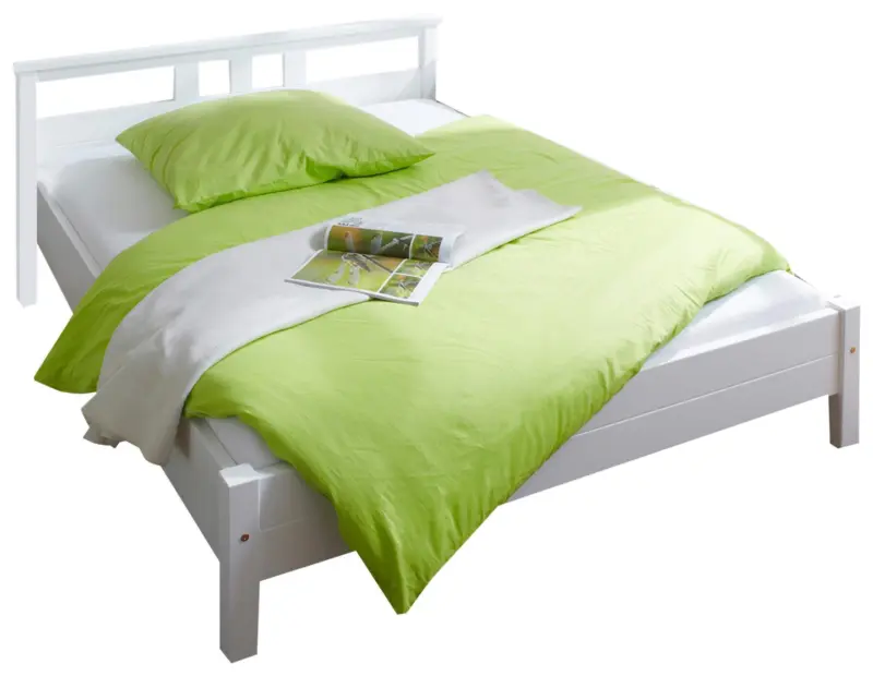 Bett Merci ca. 140x200 cm Kiefer Wei&szlig;