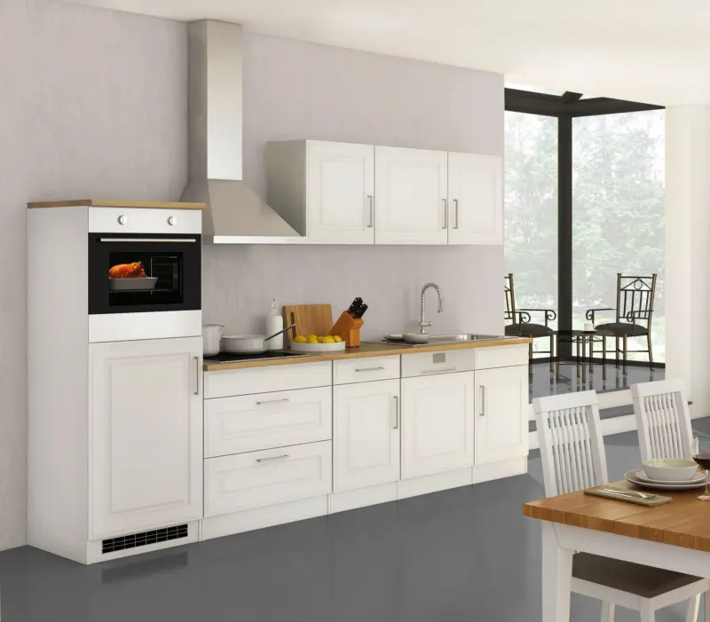 K&uuml;chenleerblock Rom o. Ger&auml;te Wei&szlig;/Eichefarben