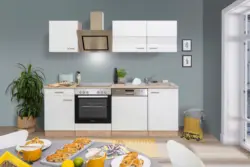 K&uuml;chenblock Merle mit Ger&auml;ten ca. 220 cm Wei&szlig;