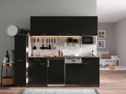 K&uuml;chenblock Oliver mit Ger&auml;ten ca. 225 cm Schwarz