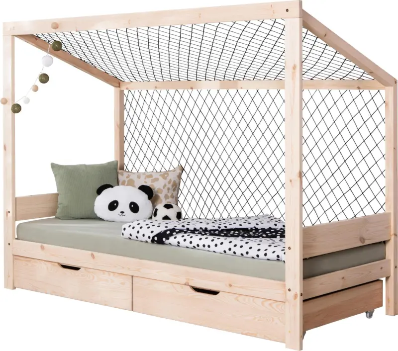 Stauraumbett Holz Fu&szlig;ball ca. 97x213 cm Kiefer