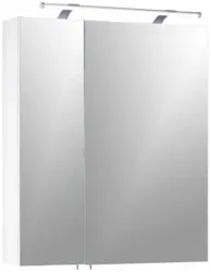 Spiegelschrank Dorina 600 mit LED Wei&szlig; 2-t&uuml;rig