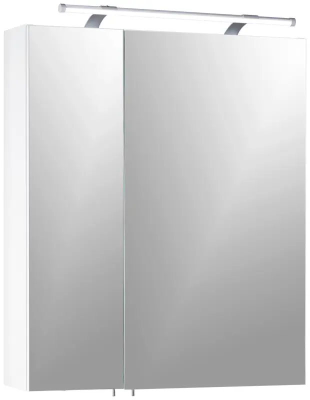 Spiegelschrank Dorina 600 mit LED Wei&szlig; 2-t&uuml;rig
