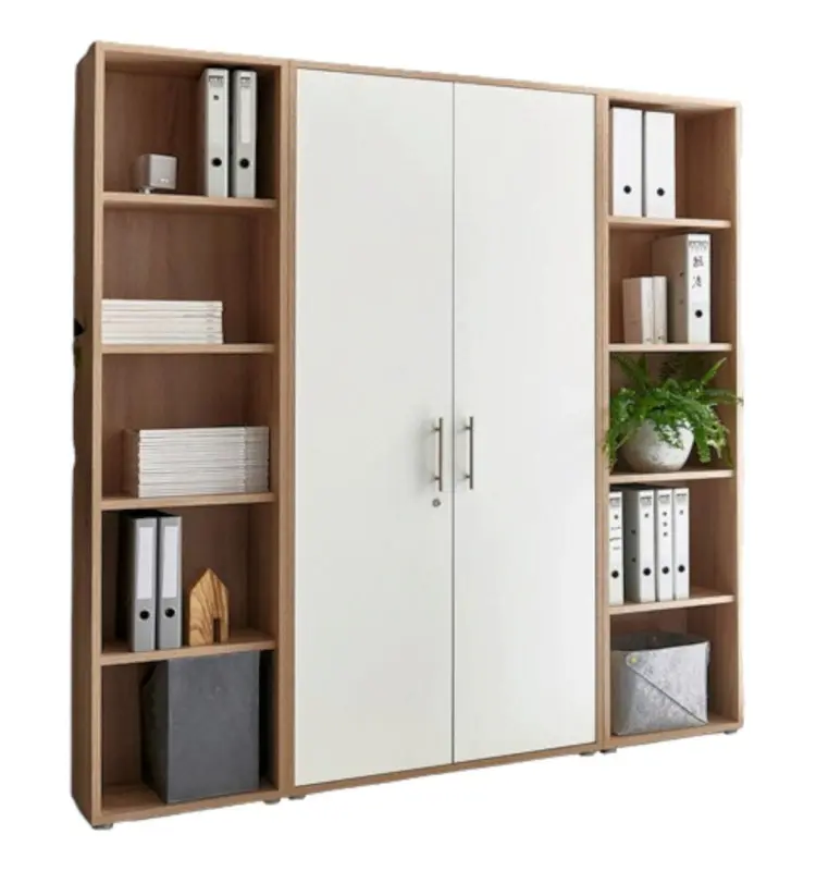 Aktenschrank Office Edition Sw Set 3 hoch Wei&szlig;/Sonoma Eiche