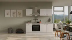 K&uuml;chenblock Wito mit Ger&auml;ten ca. 210 cm Wei&szlig;