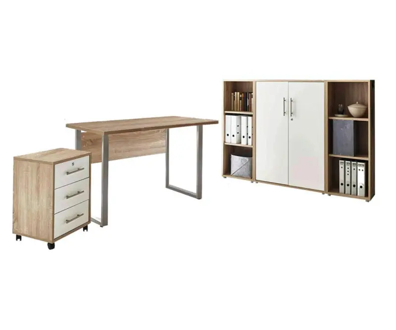 B&uuml;ro Office Edition - Mini Set 2 Wei&szlig;/Eiche