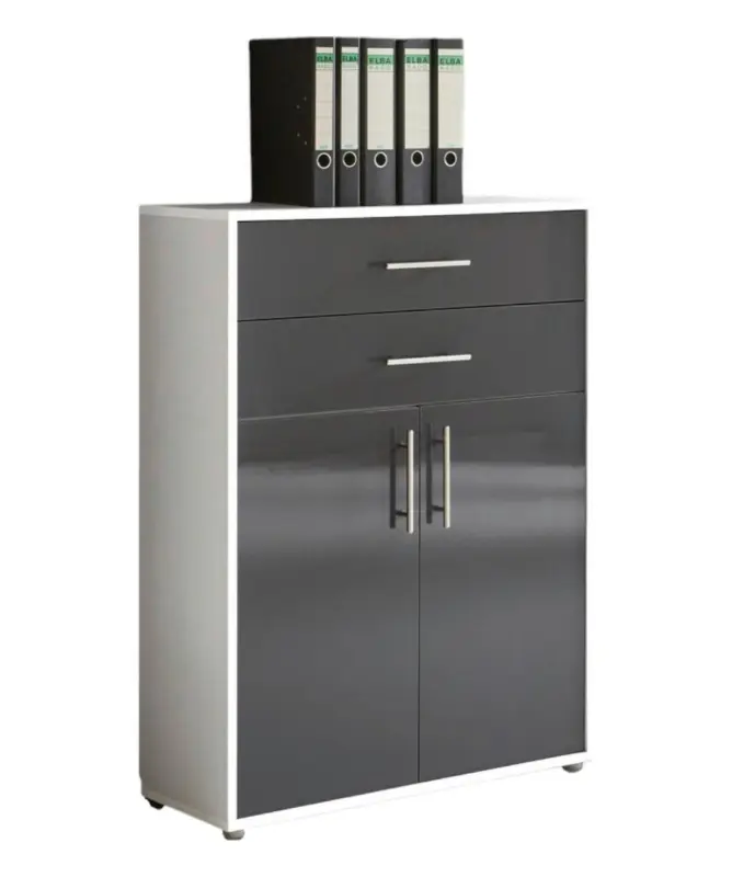 Aktenschrank Office Edition Wei&szlig;/Anthrazit